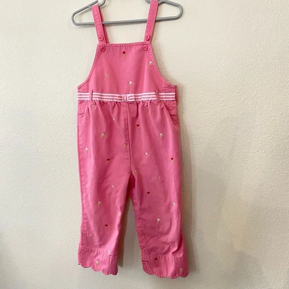 Y2K Gymboree Pink Floral Overalls